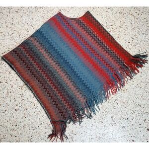 Ryan Michael Women's Aztec One Size Multicolored Sweater Poncho
